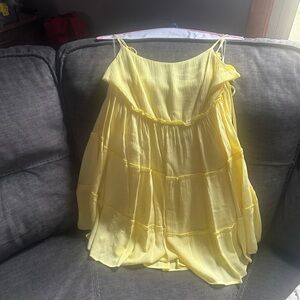 Lemon Yellow Women's Layered Dress